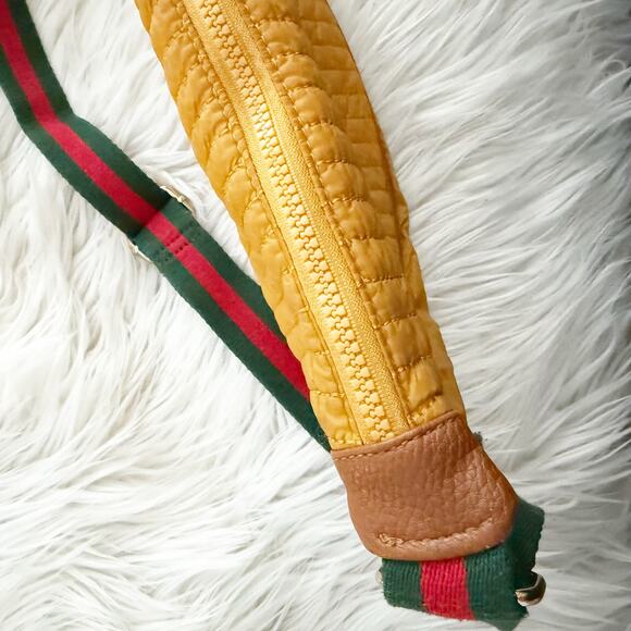SHIRALEAH x ANTHROPOLOGIE | Ezra Large Crossbody Sling Bag Honey Gold Red Green - Picture 5 of 9